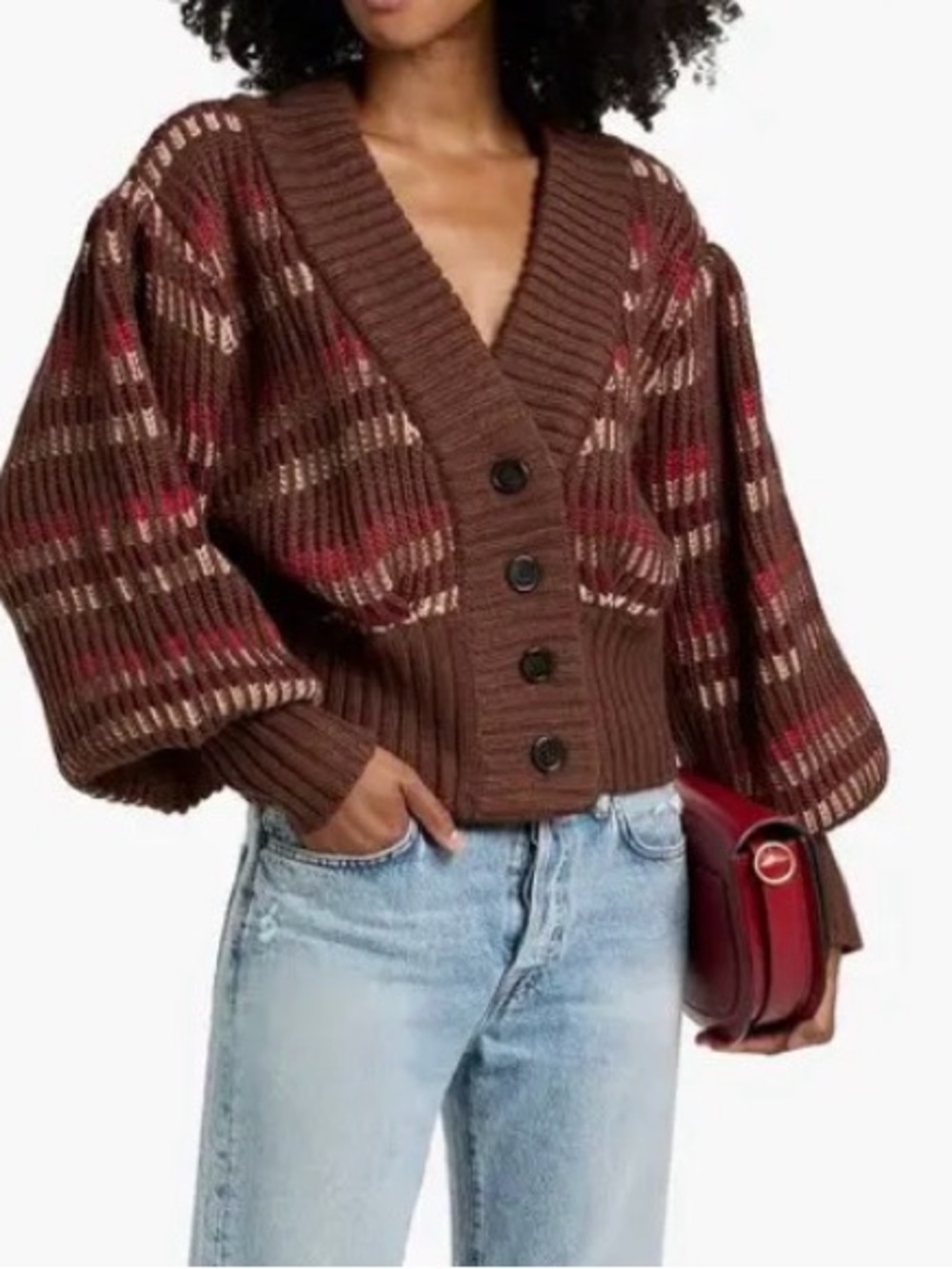 Farm Rio striped ribbed knit cardigan. Super soft and chic. Only worn once.